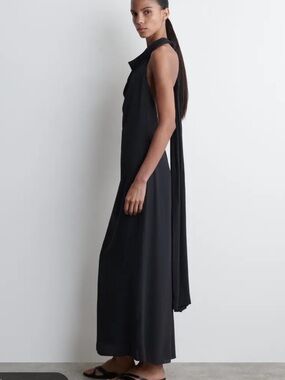 NWT COS Navy Halter Maxi Dress with Cowl Neck